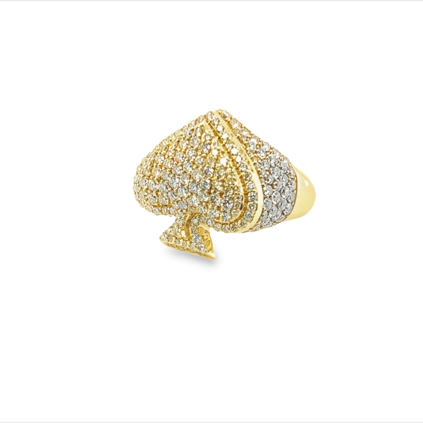 Diamond Ring 14k Men's 4.62ct Yellow Gold