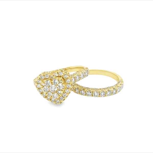 Diamond Ring 14k Women 3.02ct Yellow Gold