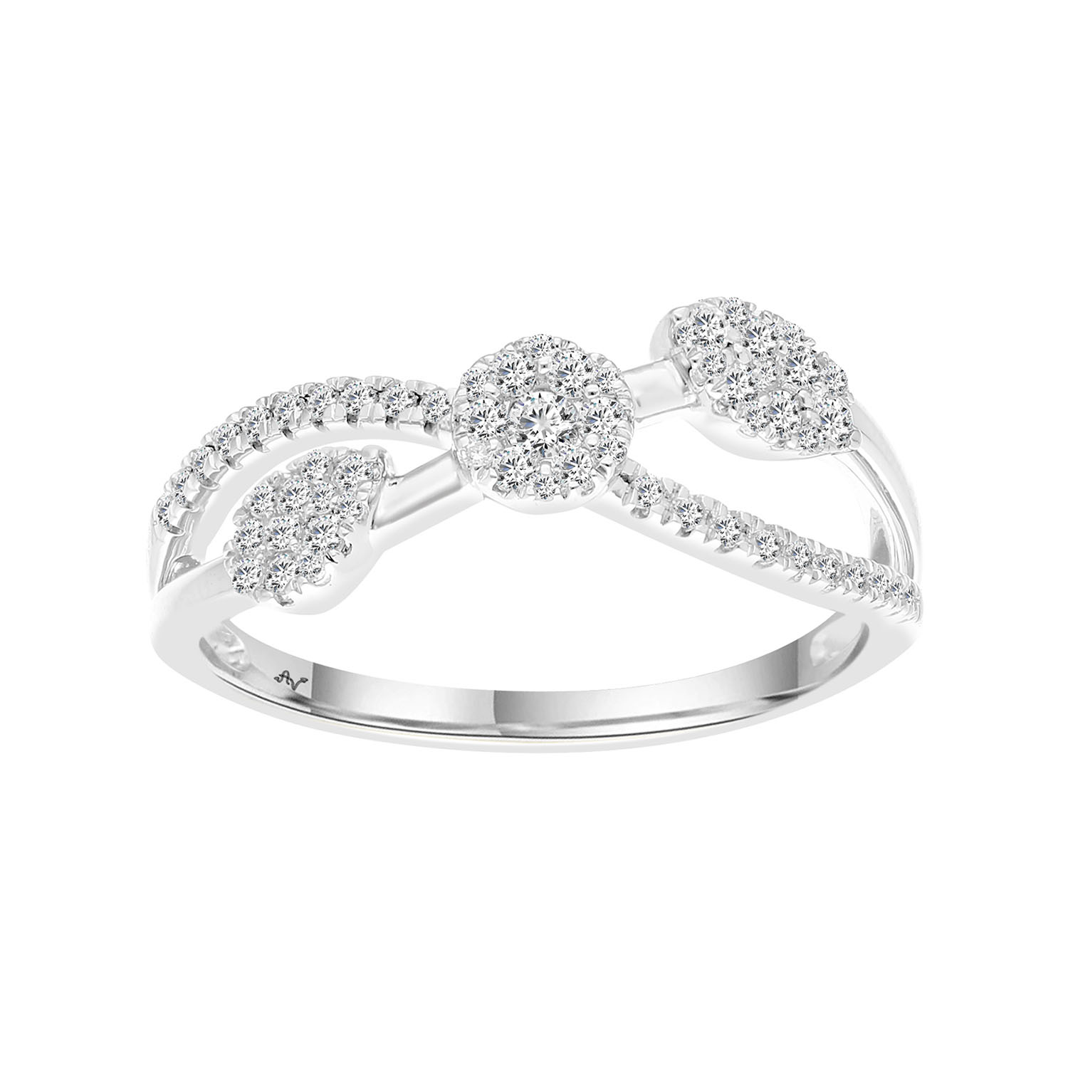 LADIES BAND 0.33CT ROUND DIAMOND 14K WHITE GOLD - Image 1