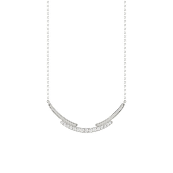 LADIES NECKLACE 0.25CT ROUND DIAMOND 14K WHITE GOLD