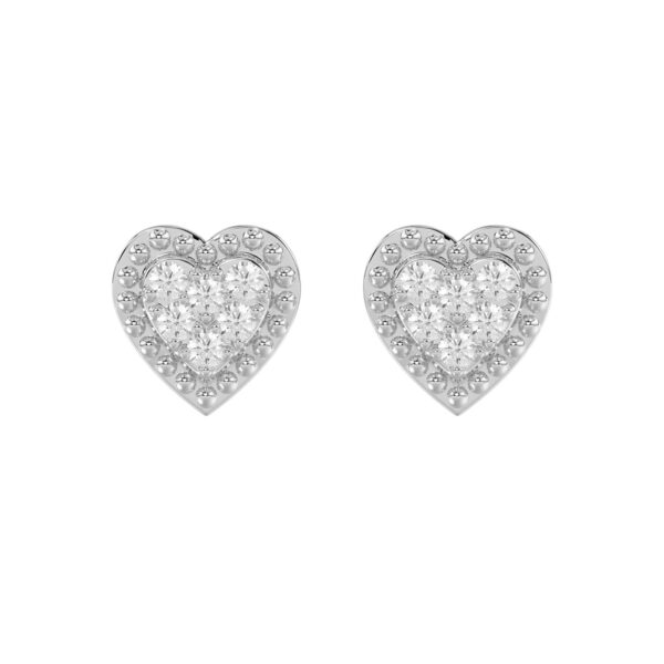 LADIES EARRINGS 0.20CT ROUND DIAMOND 14K WHITE GOLD