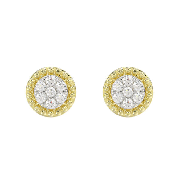 LADIES EARRINGS 0.20CT ROUND DIAMOND 14K YELLOW GOLD