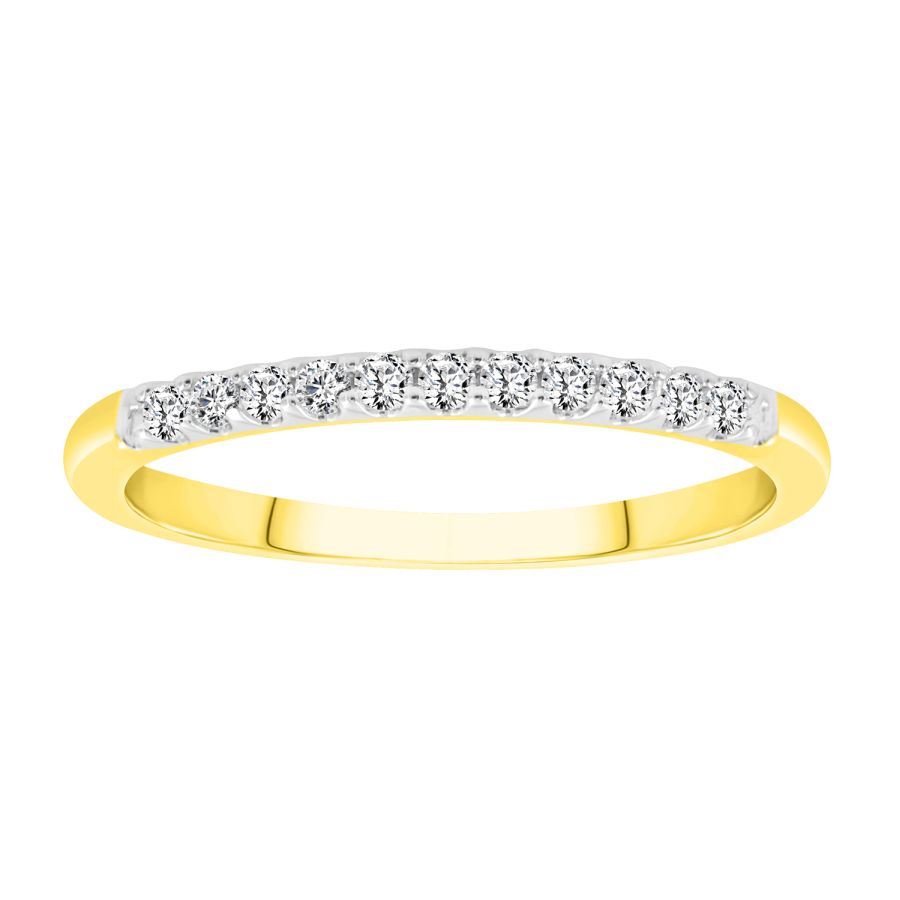 LADIES BAND 0.15CT ROUND DIAMOND 14K YELLOW GOLD - Image 1