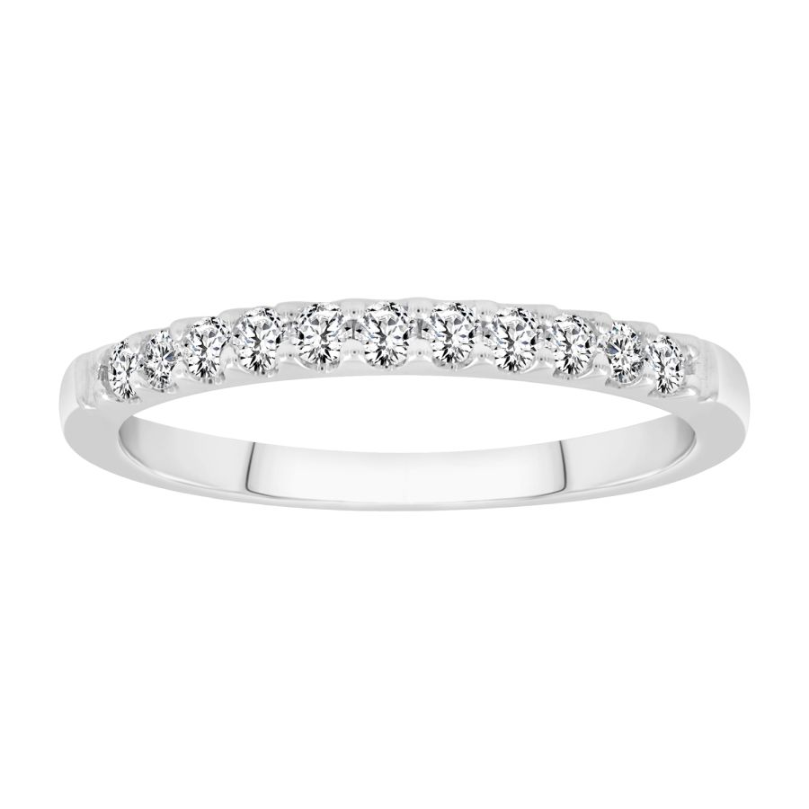 LADIES BAND 0.25CT ROUND DIAMOND 14K WHITE GOLD (SI QUALITY) - Image 1