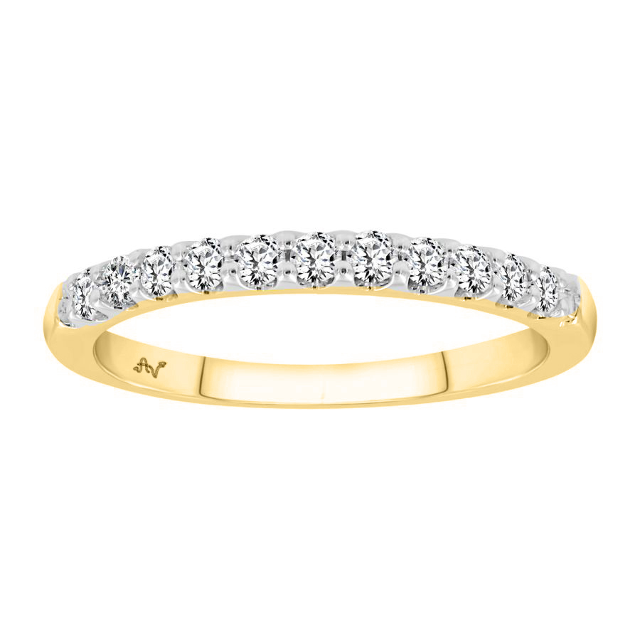LADIES BAND 0.33CT ROUND DIAMOND 14K YELLOW GOLD - Image 1