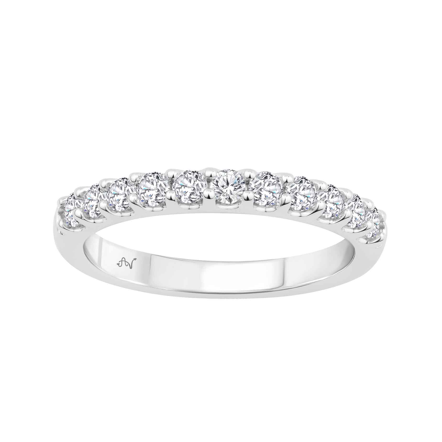 LADIES BAND 0.50CT ROUND DIAMOND 14K WHITE GOLD (SI QUALITY) - Image 1