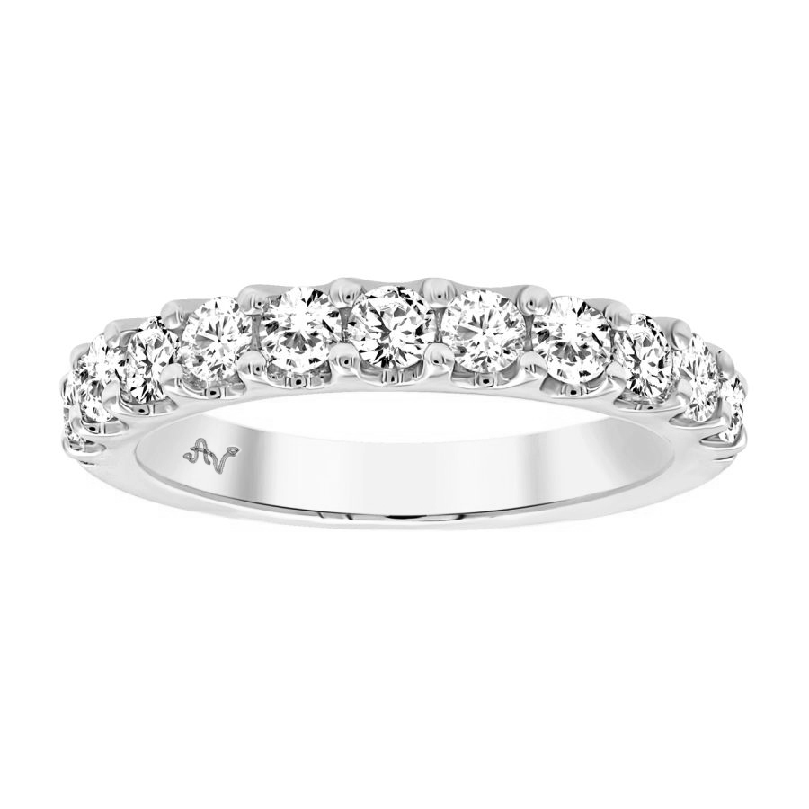 LADIES BAND 1.00CT ROUND DIAMOND 14K WHITE GOLD (SI QUALITY) - Image 1