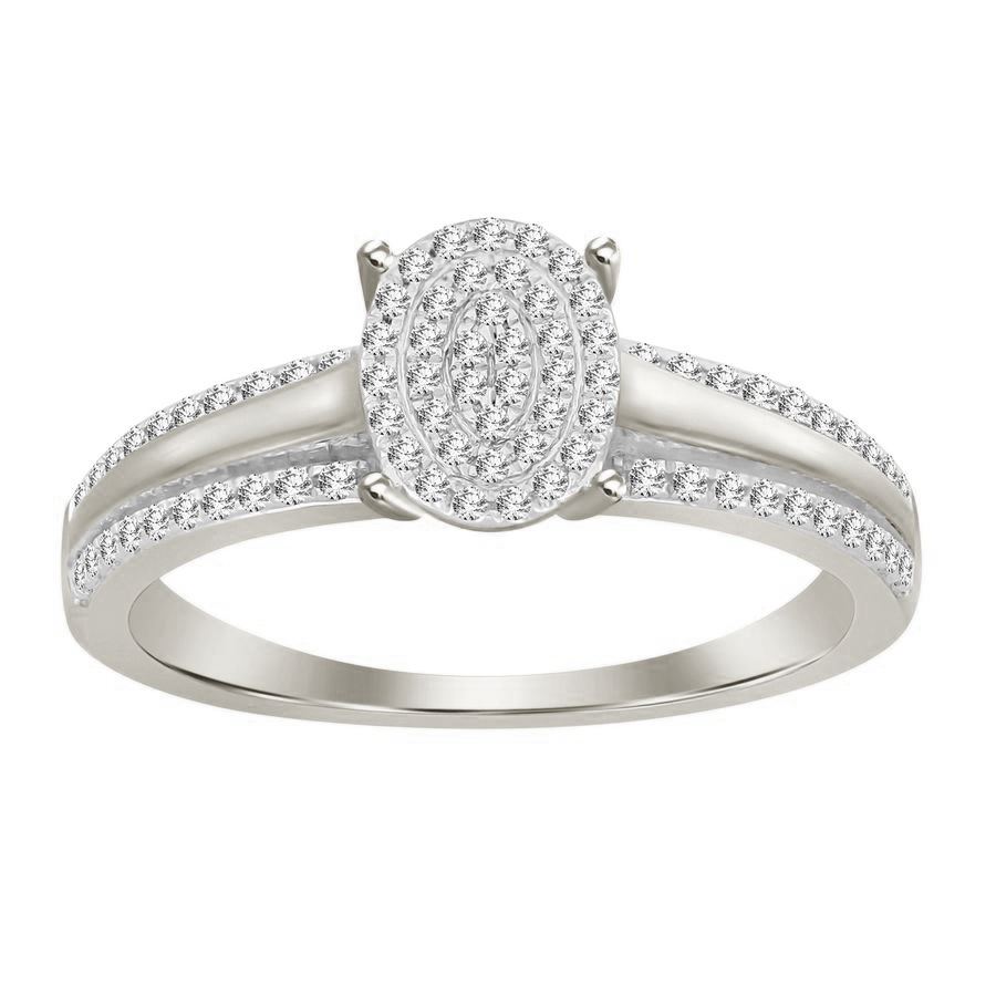 LADIES RING 0.20CT ROUND DIAMOND 10K WHITE GOLD - Image 1