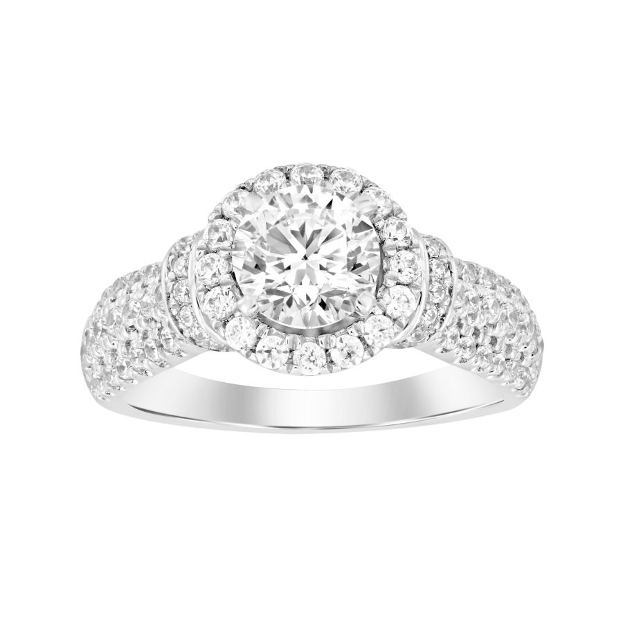 LADIES RING 0.75CT ROUND DIAMOND 14K WHITE GOLD - Image 1