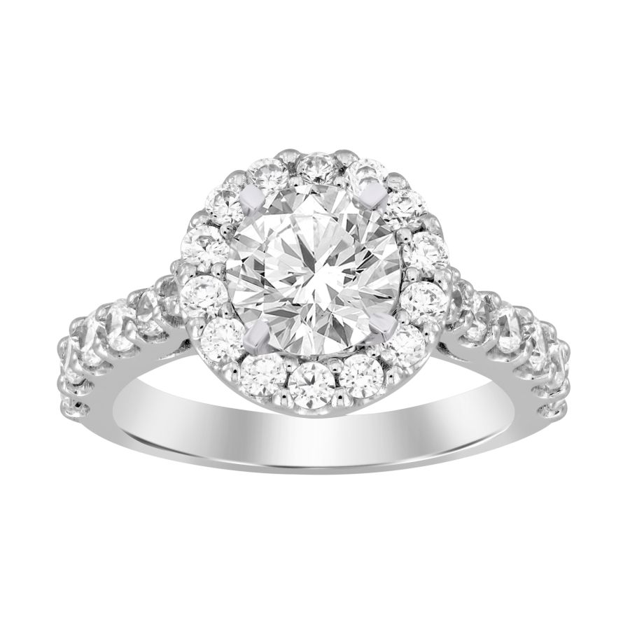LADIES RING 1.00CT ROUND DIAMOND 14K WHITE GOLD - Image 1
