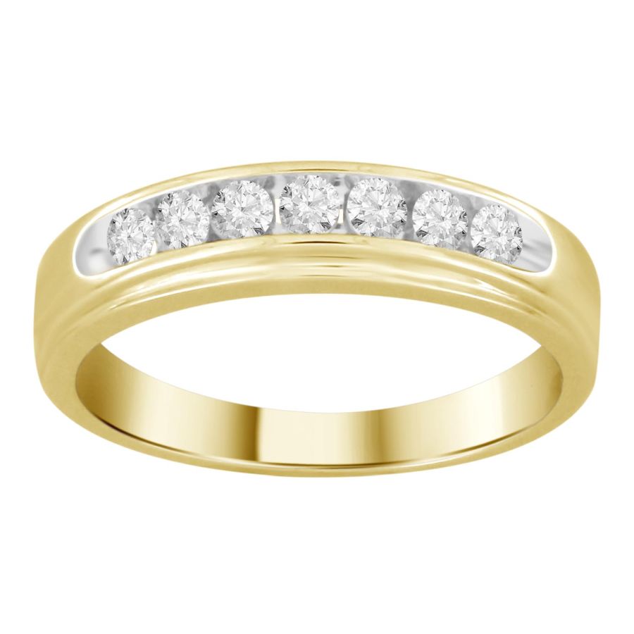 MEN'S BAND 0.33CT ROUND DIAMOND 10K YELLOW GOLD - Image 1