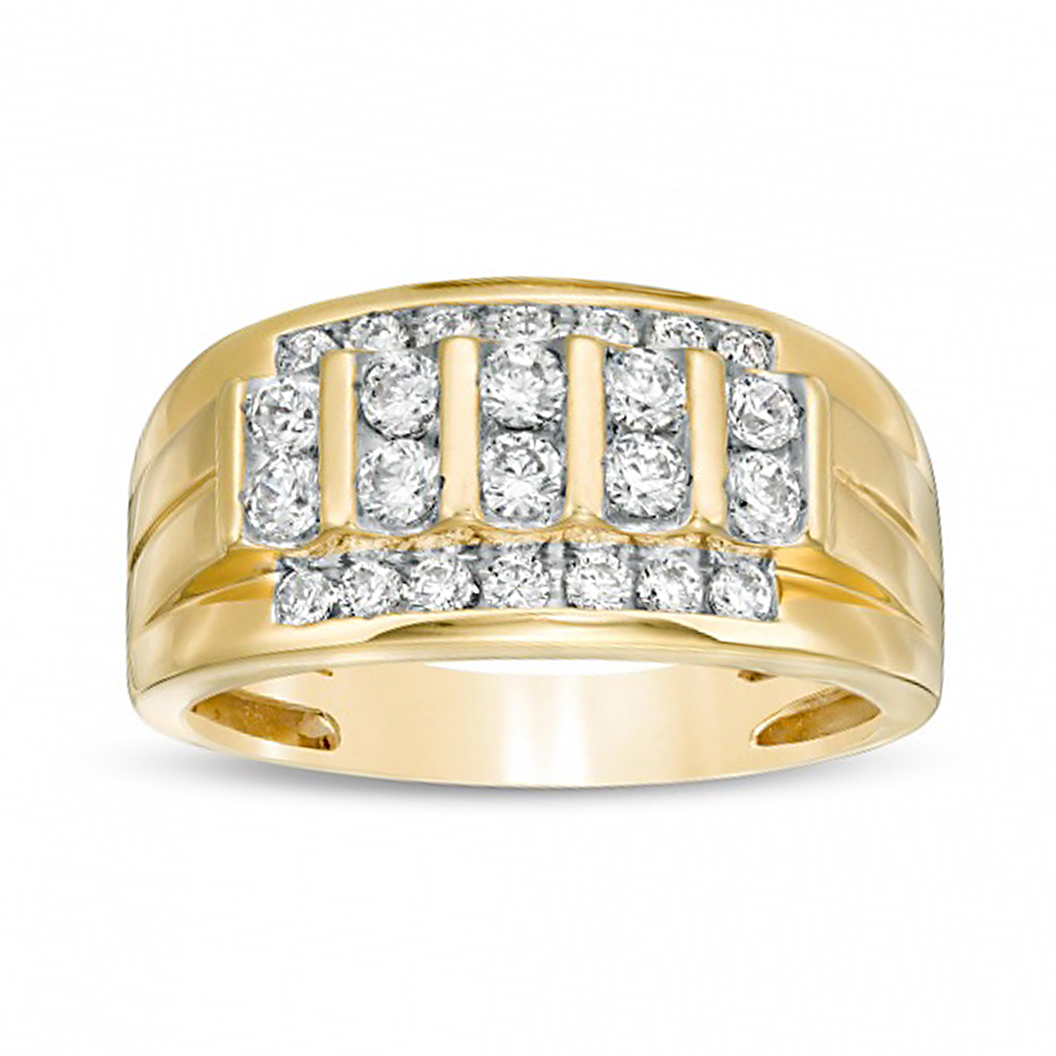 MEN'S BAND 1.00CT ROUND DIAMOND 10K YELLOW GOLD - Image 1