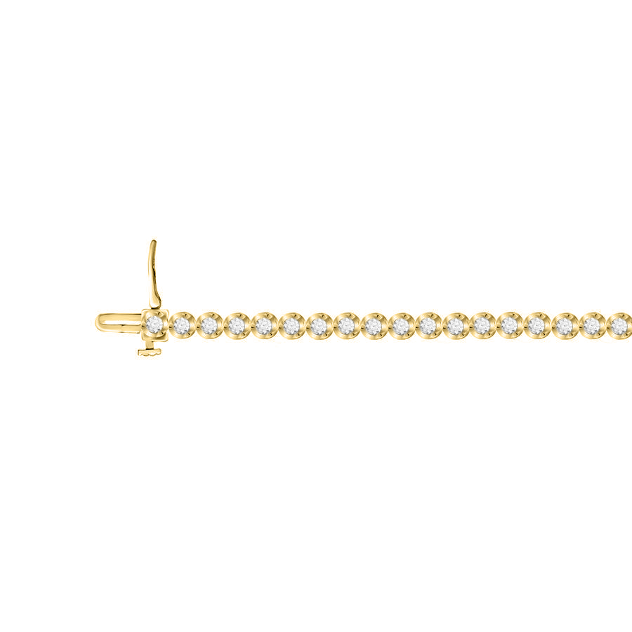 LADIES BRACELET 2.00CT ROUND DIAMOND 14K WHITE GOLD (SI QUALITY) - Image 1