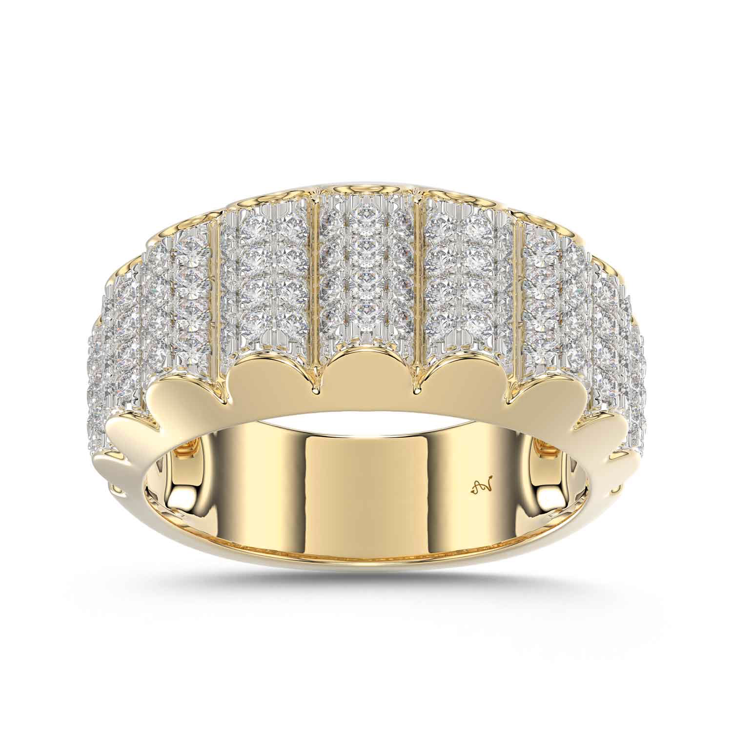 MEN'S BAND 1.00CT ROUND DIAMOND 10K YELLOW GOLD - Image 1