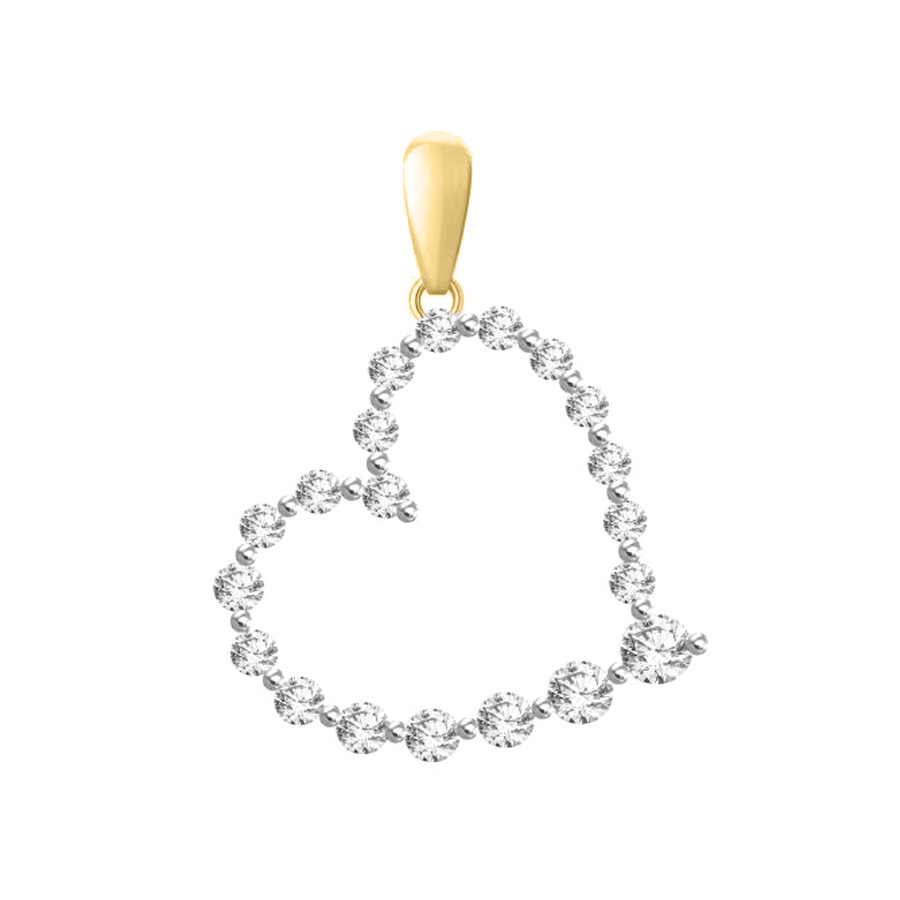 LADIES PENDANT WITH CHAIN 0.50CT ROUND DIAMOND 14K YELLOW GOLD (SI QUALITY) - Image 1