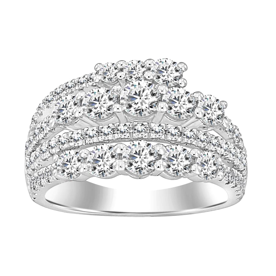 LADIES RING 2.00CT ROUND DIAMOND 14K WHITE GOLD - Image 1