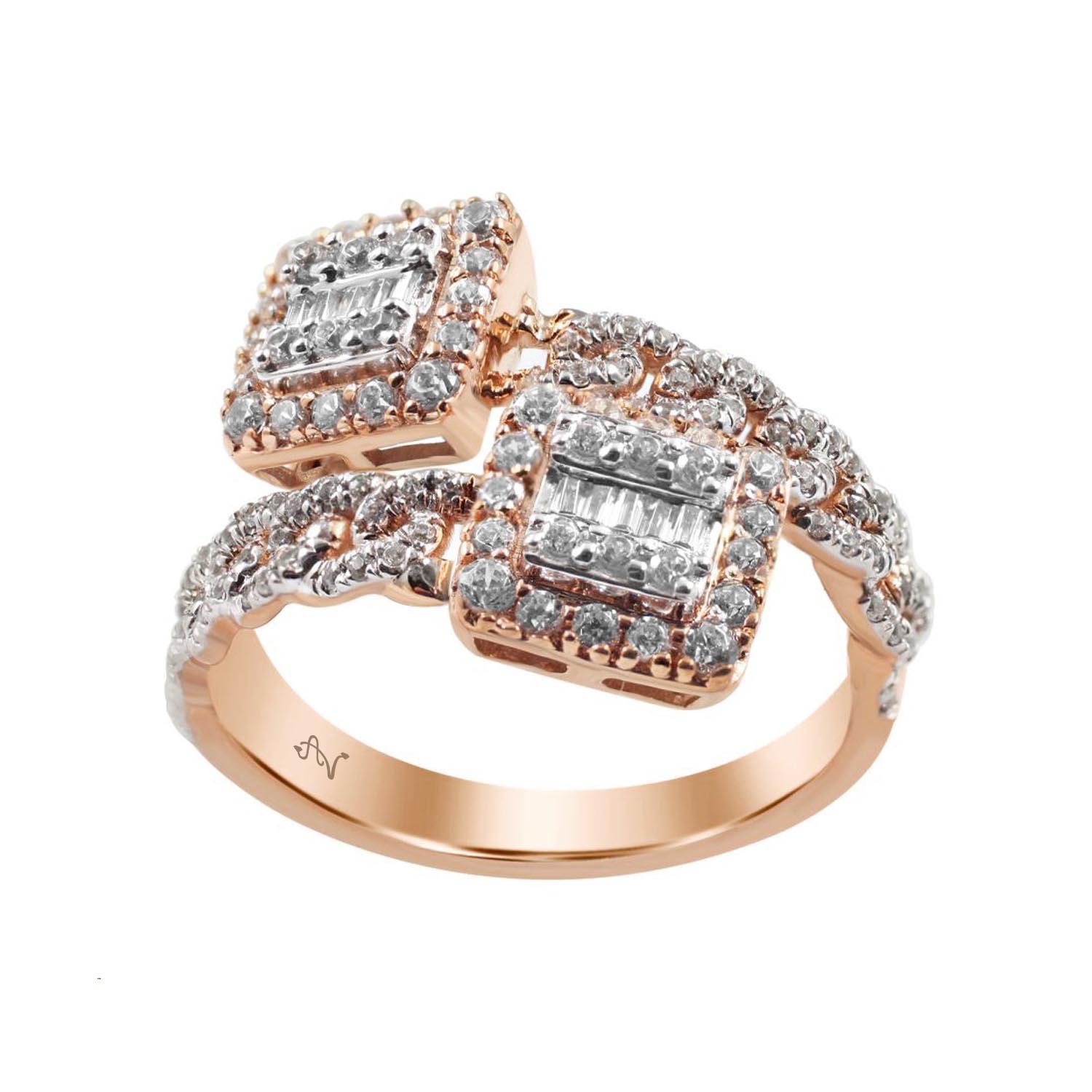 LADIES BAND 0.75CT ROUND DIAMOND 14K ROSE GOLD - Image 1