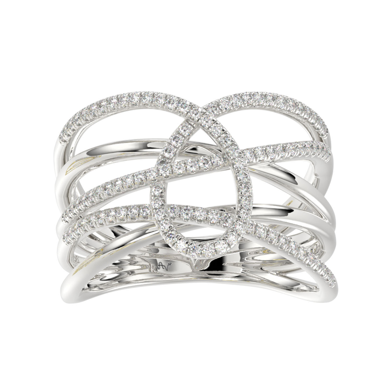 LADIES RING 0.33CT ROUND DIAMOND 14K WHITE GOLD - Image 1