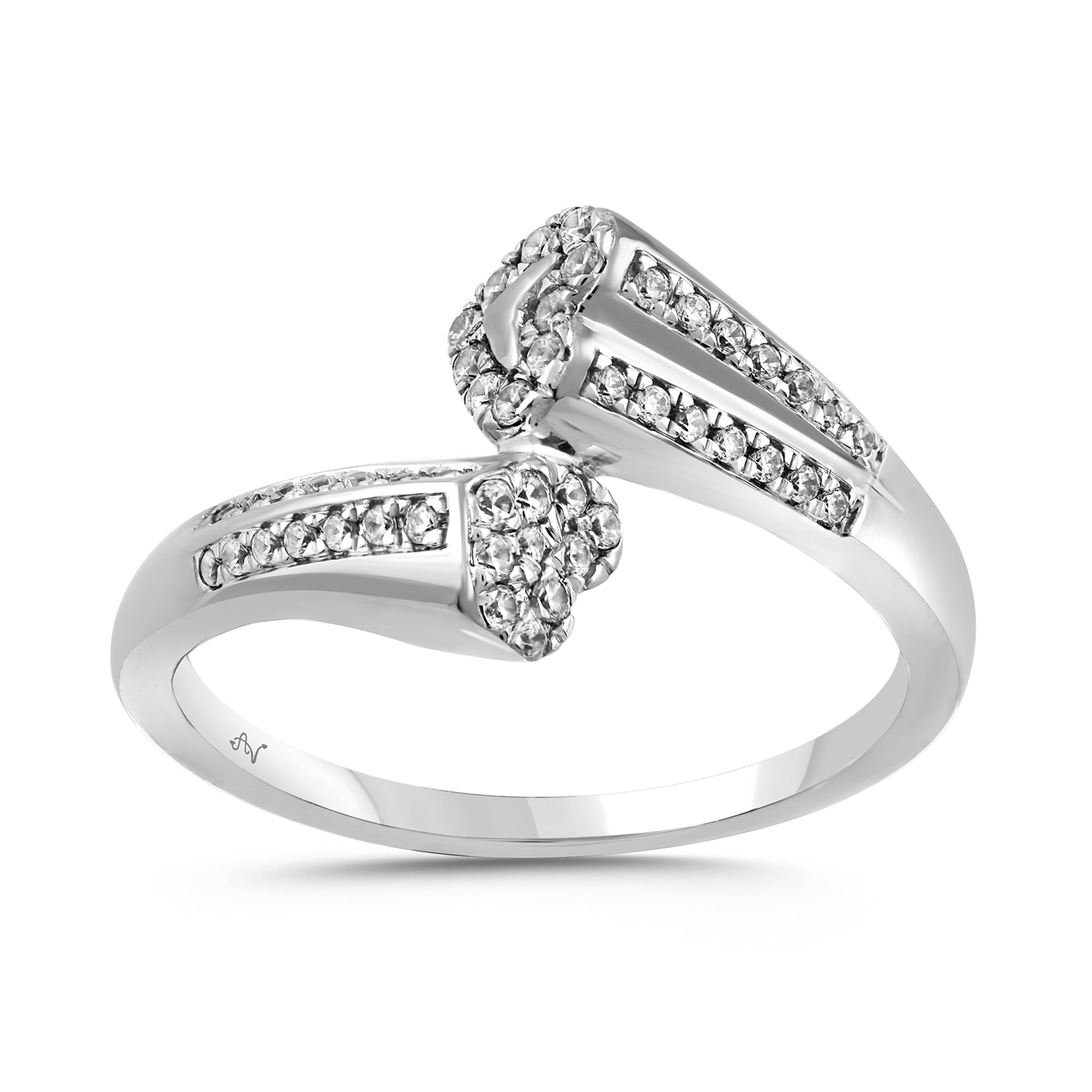 LADIES RING 0.25CT ROUND DIAMOND 14K WHITE GOLD - Image 1
