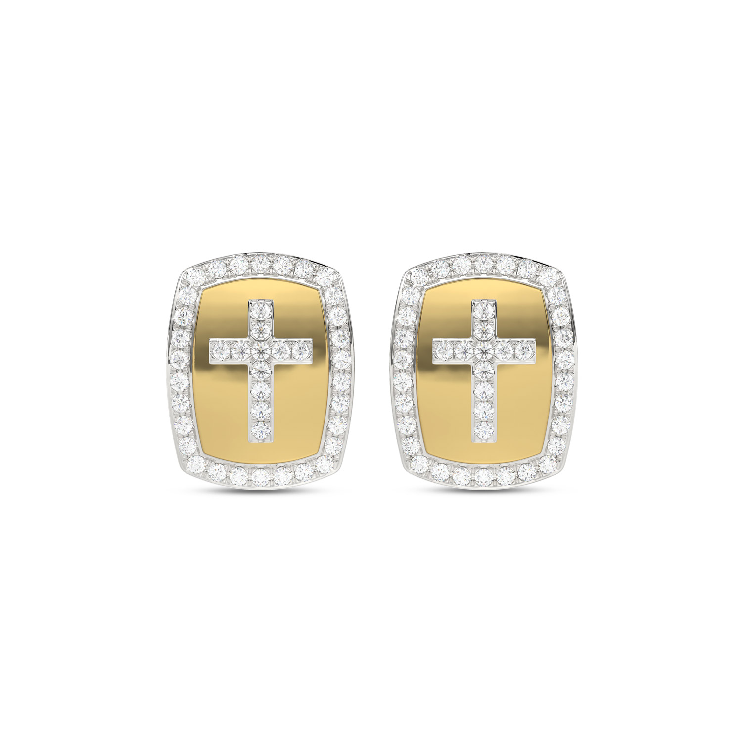 LADIES EARRINGS 0.25CT ROUND DIAMOND 10K YELLOW GOLD - Image 1