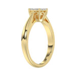 10K Yellow Gold Diamond Cluster Ring For Women 0.25Ct Round Diamond Fashion Ring - Image 4