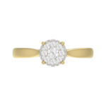 10K Yellow Gold Diamond Cluster Ring For Women 0.25Ct Round Diamond Fashion Ring - Image 5
