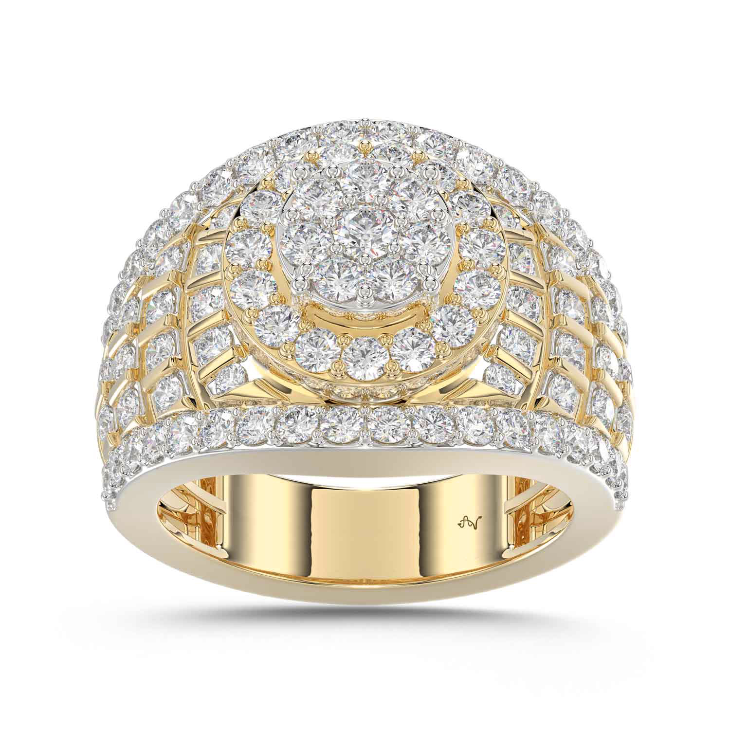 LADIES RING 2.00CT ROUND DIAMOND 10K YELLOW GOLD - Image 1