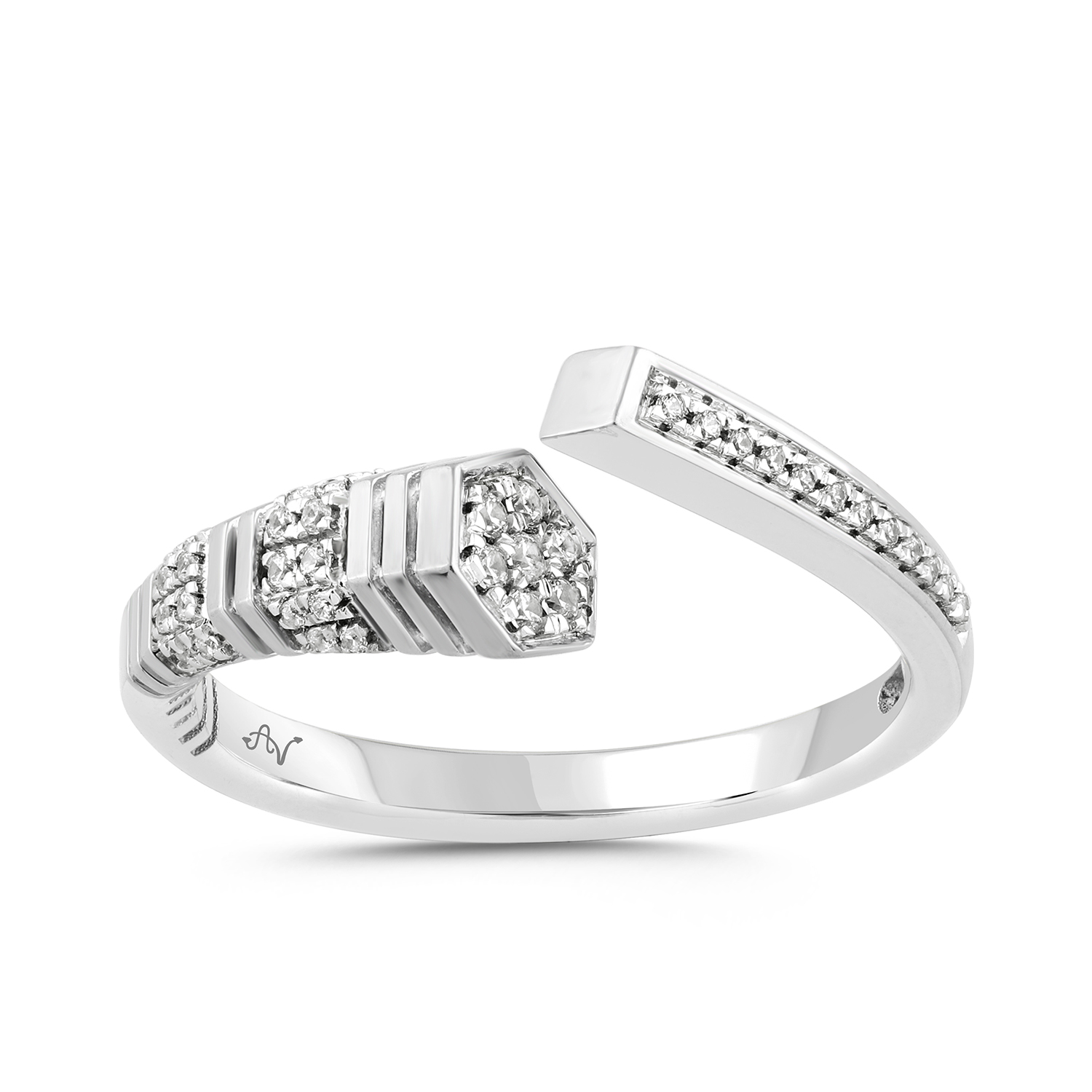 LADIES RING 0.15CT ROUND DIAMOND 14K WHITE GOLD - Image 1