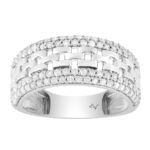 MEN'S BAND 1.00CT ROUND DIAMOND 14K WHITE GOLD - Image 2