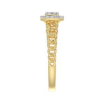 14K Yellow Gold Fashion Ladies Ring with 0.20 CT Round/Baguette Cut Diamond - Image 4
