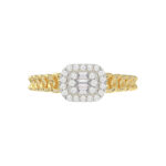 14K Yellow Gold Fashion Ladies Ring with 0.20 CT Round/Baguette Cut Diamond - Image 5
