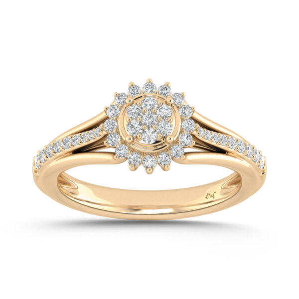 LADIES RING 0.33CT ROUND DIAMOND 10K YELLOW GOLD