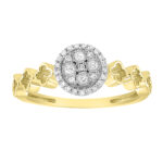 LADIES RING 0.13CT ROUND DIAMOND 10K YELLOW GOLD - Image 2