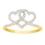 LADIES RING 0.15CT ROUND DIAMOND 10K YELLOW GOLD - Image 2