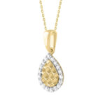 LADIES PENDANT WITH CHAIN 0.20CT ROUND DIAMOND 10K YELLOW GOLD