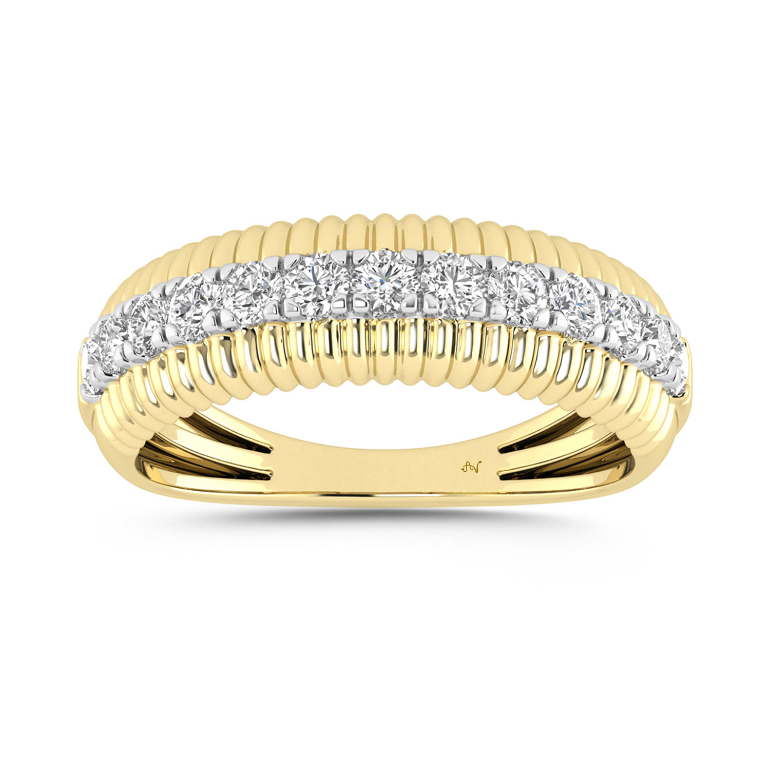 LADIES BAND 0.50CT ROUND DIAMOND 10K YELLOW GOLD - Image 1