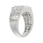 �Elegant Men�S Fashion Ring 0.10Ct Round Diamond Sterling Silver White Luxury Statement Jewelry For Men - Image 2
