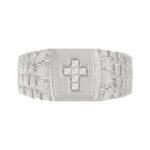 �Elegant Men�S Fashion Ring 0.10Ct Round Diamond Sterling Silver White Luxury Statement Jewelry For Men - Image 5