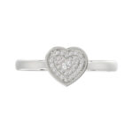 Ladies 0.10Ct Round Diamond Sterling Silver Ladies Ring White Heart Shape Cluster Halo Engagement Promise Ring For Her - Image 5