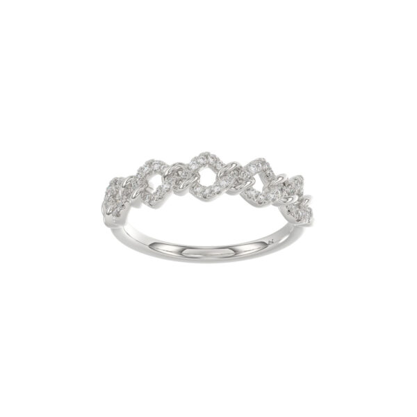 LADIES RING 0.15CT ROUND DIAMOND 14K WHITE GOLD