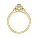0.33ct Round/Oval Emerald diamond 14k Ladies Fashion Ring  0.15CT Center stone Oval Emerald Diamond) - Image 2