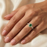 0.33ct Round/Oval Emerald diamond 14k Ladies Fashion Ring  0.15CT Center stone Oval Emerald Diamond) - Image 5