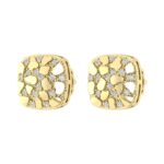 �Ladies Nugget-Fashion Earrings 0.15Ct Round Diamond 10K Yellow Gold � Elegant Women�S Fashion Jewelry Gift - Image 3