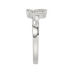 Ladies Lucky Horseshoe Fashion Ring 0.10Ct Round Diamond Sterling Silver White � Double Horseshoe Fashion Jewelry - Image 3