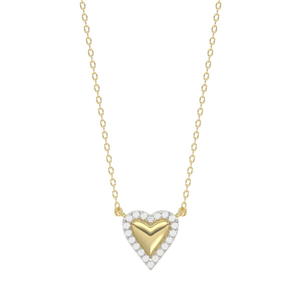 LADIES NECKLACE 0.10CT ROUND DIAMOND 10K YELLOW GOLD