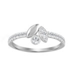 Elegance Ladies Round Diamond Cluster Fashion Ring In 10K White Gold � Marquise Design