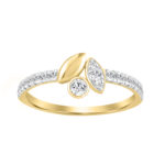 Elegance Ladies Round Diamond Cluster Fashion Ring In 10K Yellow Gold � Marquise Design