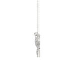 Stylish 10K White Gold 0.15Ct Ladies Necklace Featuring Intertwined Double Hearts And Diamond Accents. A Delicate And Elegant Fine Jewelry - Image 2