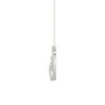 Elegant 10K White Gold Fashion Pendant Featuring A Double Heart Design With 0.15 Ct Round Diamonds. A Romantic And Stylish Ladies Jewelry - Image 2