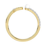 Women�S 10K Yellow Gold Letter �C� Diamond & Pearl Ring 0.10Ct Round Diamond Fine Jewelry - Image 2